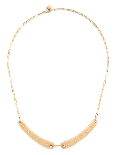 Shop Nouvel Heritage 18kt Yellow Gold Brunch In Ny Mood Diamond Necklace