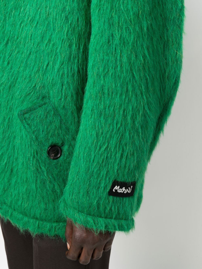 Shop Marni Single-breasted Coat In Green
