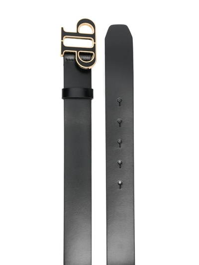 Shop Philipp Plein Logo-motif Leather Belt In Schwarz