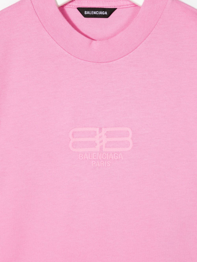Shop Balenciaga Bb Paris Icon Cotton T-shirt In Pink