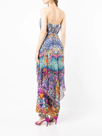 Camilla Strapless Overlay Jumpsuit In Blau