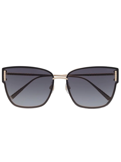 Shop Chopard Eyewear Logo-engraved Cat-eye Sunglasses In Gold