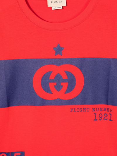 Shop Gucci Logo-print Detail T-shirt In Red