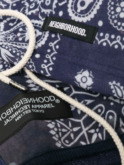 Shop Neighborhood Bandana-print Hooded Scarf In Blau