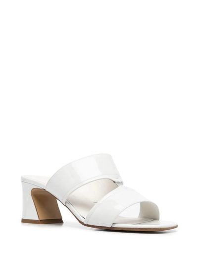 Ferragamo Tot 55mm Double-strap Sandals In Weiss