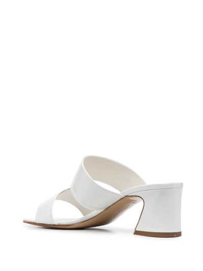 Ferragamo Tot 55mm Double-strap Sandals In Weiss