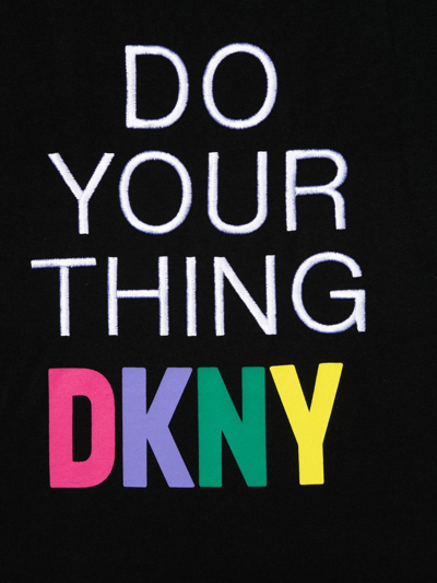 Shop Dkny Logo-print Cotton T-shirt In Schwarz