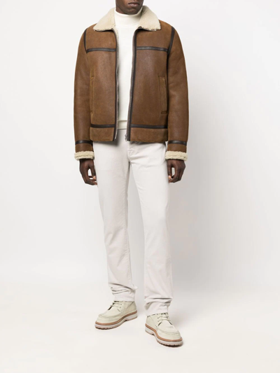 Jacob Cohen Slim-cut Cotton-blend Trousers In Nude