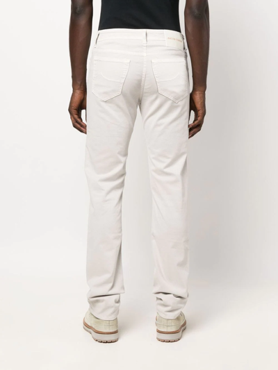 Jacob Cohen Slim-cut Cotton-blend Trousers In Nude