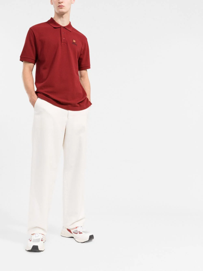 Shop Kenzo Embroidered-logo Polo Shirt In Red