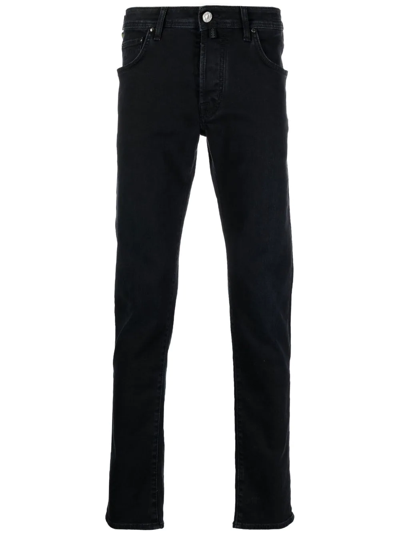 Shop Jacob Cohen Scarf-detail Skinny Jeans In Schwarz
