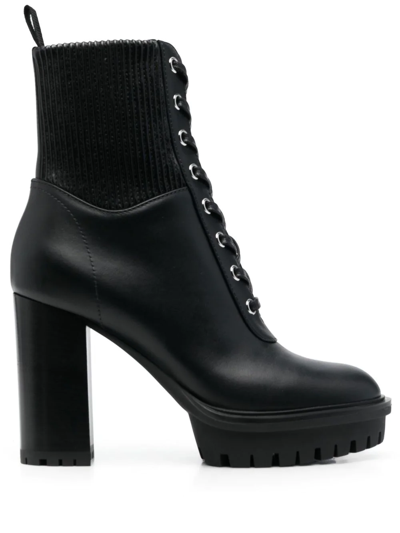 Shop Gianvito Rossi Ricceo 105mm Lace-up Boots In Black