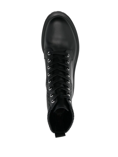 Shop Gianvito Rossi Gomceo Lace-up Leather Boots In Schwarz