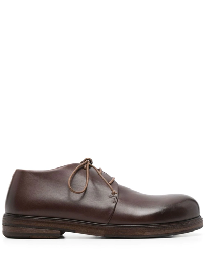 Shop Marsèll Zucca Leather Oxford Shoes In Braun