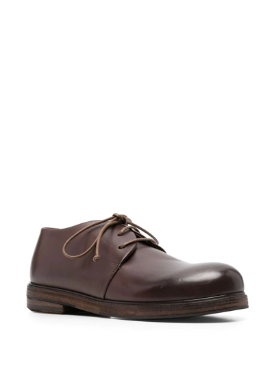 Shop Marsèll Zucca Leather Oxford Shoes In Braun