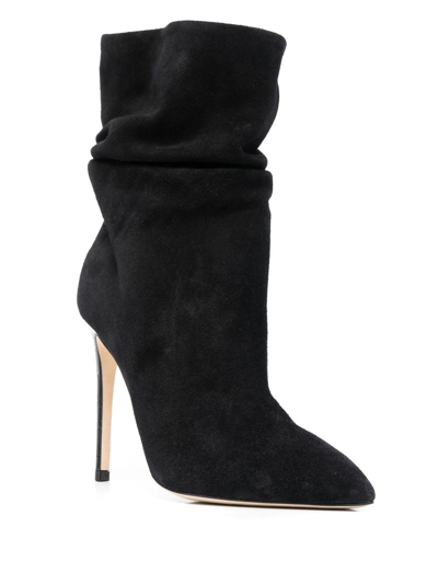 Paris Texas Stiletto Slouchy 110mm Ankle Boots In Schwarz