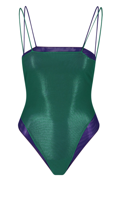 Shop Oseree 'lamé Double' One-piece Swimsuit