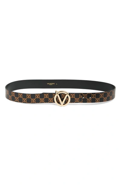 Shop Valentino By Mario Valentino Giusy Monogram Leather Belt In Black
