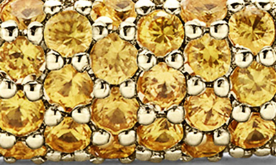Lagos 18k Yellow Gold & Sterling Silver Signature Caviar Yellow Sapphire Pave Link Bracelet In Silver Gold Yellow Sapphire