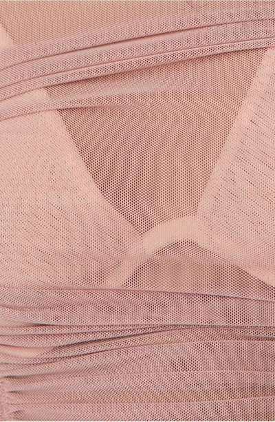 Free People Under It All Ruched Mesh Turtleneck Bodysuit In Blush