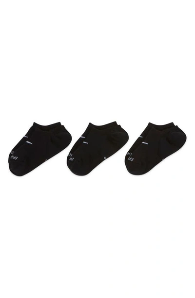 Shop Nike 3-pack Everyday Plus No-show Socks In Black
