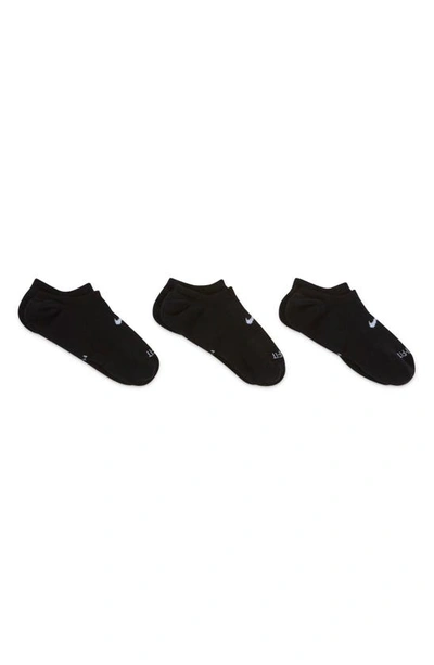 Shop Nike 3-pack Everyday Plus No-show Socks In Black