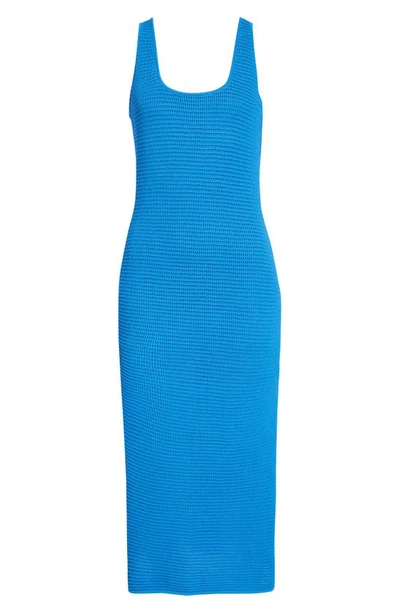 Shop Frame Crochet Midi Dress In Provence Blue