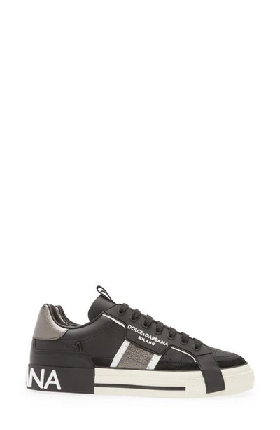 Shop Dolce & Gabbana Custom 2.0 Sneaker In B979-nero/ Argento