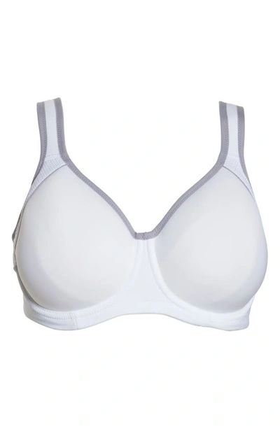 Shop Wacoal Lindsay Sport Underwire T-shirt Bra In White/ Lilac Gray