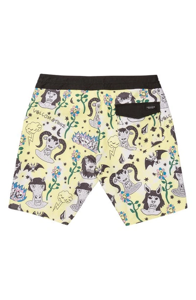 Shop Volcom Surf Vitals Ozzy Wrong Board Shorts In Glmmer Ylw