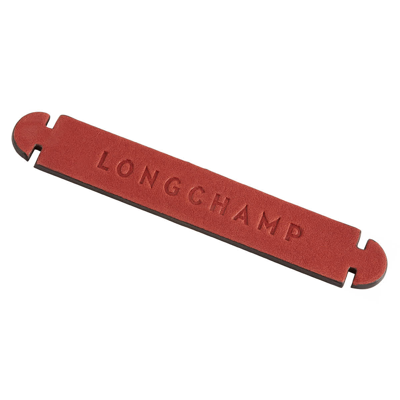 Shop Longchamp 3d Leather Emblem In Red