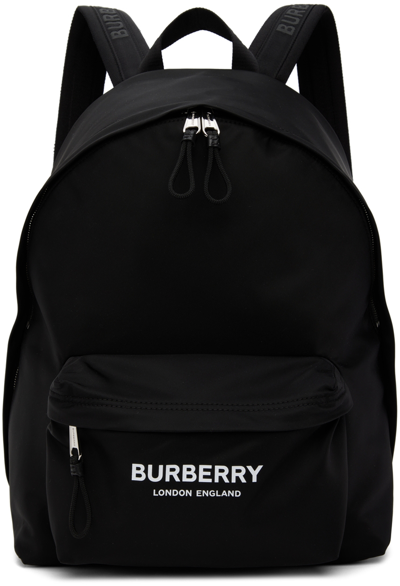 Shop Burberry Black Nylon Backpack In Black A1189
