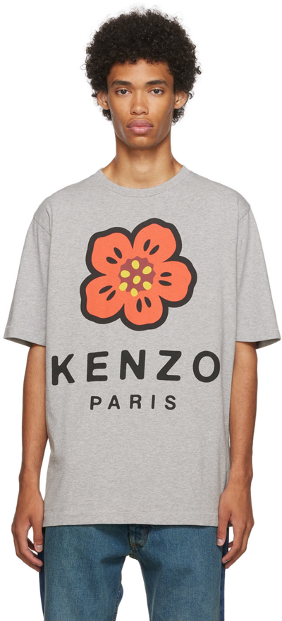 Shop Kenzo Gray Boke Flower T-shirt In 94 - Pearl Grey