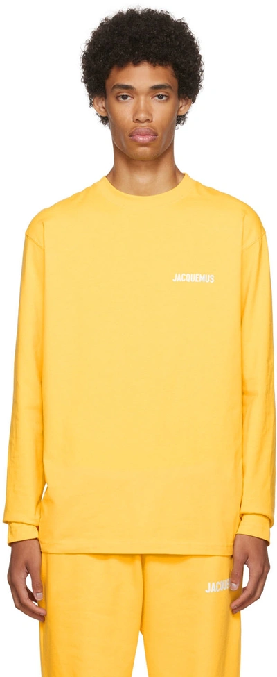 Shop Jacquemus Yellow 'le T-shirt Manches Longues' Long Sleeve T-shirt