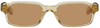 Shop Flatlist Eyewear Ssense Exclusive Beige Hanky Sunglasses In Crystal Sand / Brown