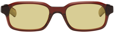 Shop Flatlist Eyewear Red Hanky Sunglasses In Maroon Crystal / Sol