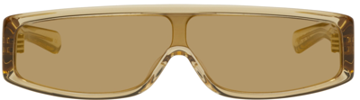 Shop Flatlist Eyewear Ssense Exclusive Beige Slice Sunglasses In Crystal Sand / Brown