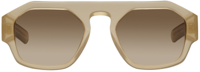 Shop Flatlist Eyewear Off-white Lefty Sunglasses In Creamy Silk / Grey G