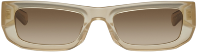 Shop Flatlist Eyewear Off-white Bricktop Sunglasses In Creamy Silk / Grey G