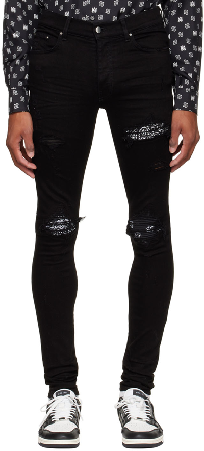 Shop Amiri Black Mx1 Bandana Jeans In Black Od