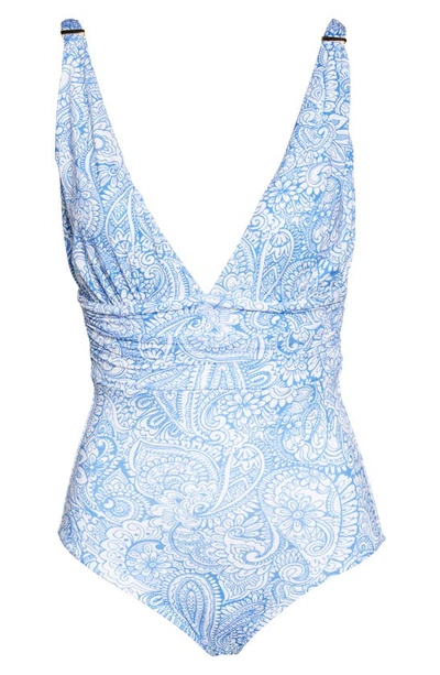 Shop Melissa Odabash Panarea One-piece Swimsuit In Azzurro
