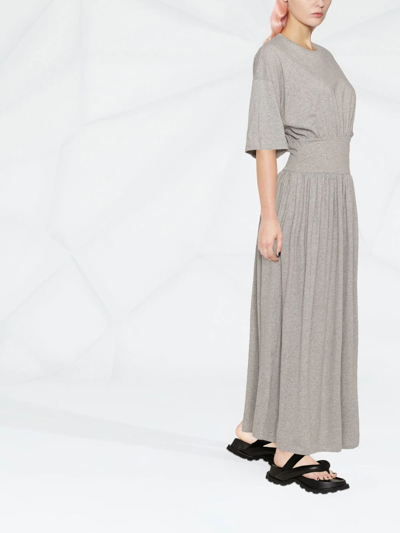 Shop Totême Short-sleeve Maxi T-shirt Dress In Grey