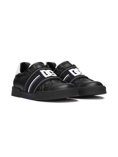 Shop Dolce & Gabbana Logo Sorrento Slip-on Sneakers In Black