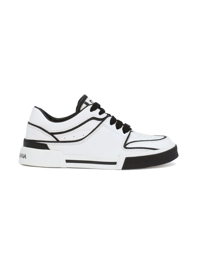 Shop Dolce & Gabbana Portofino New Roma Leather Sneakers In White