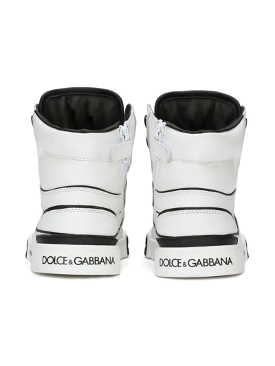 Shop Dolce & Gabbana Portofino New Roma High-top Sneakers In White