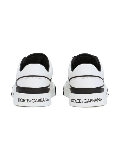 Dolce & Gabbana Leather Portofino New Roma Sneakers In White