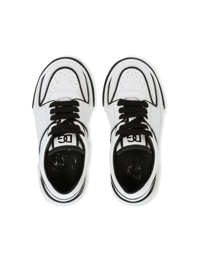 Shop Dolce & Gabbana Portofino New Roma Leather Sneakers In White