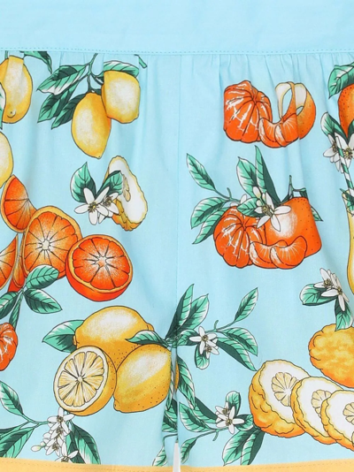 Shop Dolce & Gabbana Oranges And Lemons-print Shorts In Blue