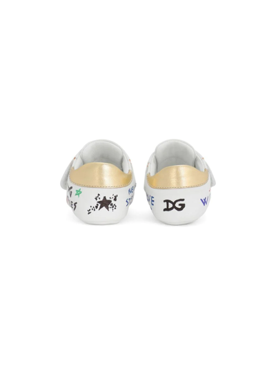 Dolce & Gabbana Graffiti-print Portofino Light Sneakers In White