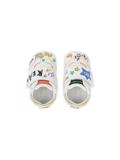 Dolce & Gabbana Graffiti-print Portofino Light Sneakers In White